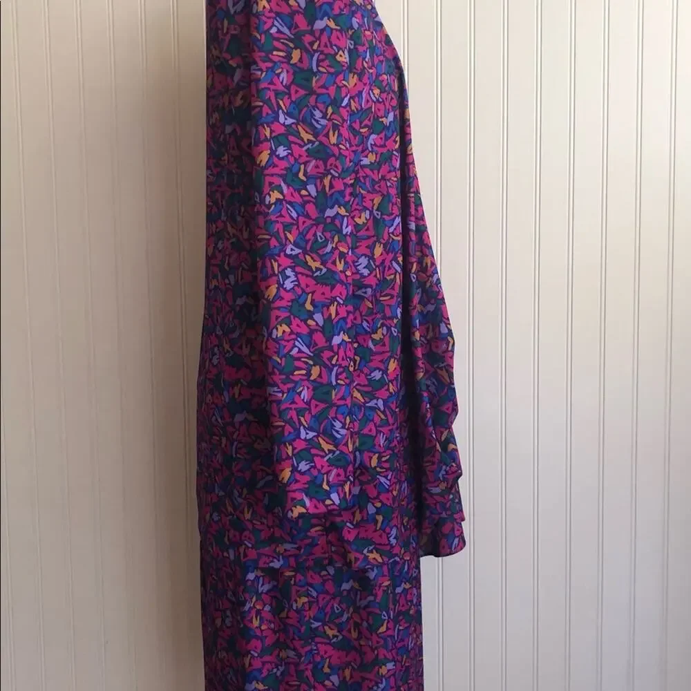 Vintage 80s Matching Set Tunic and Skirt Colorful Gloria Vanderbilt Suit Large